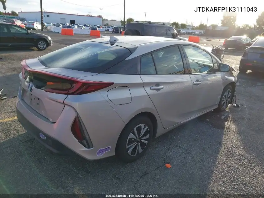 JTDKARFP1K3111043 2019 Toyota Prius Prime Plus