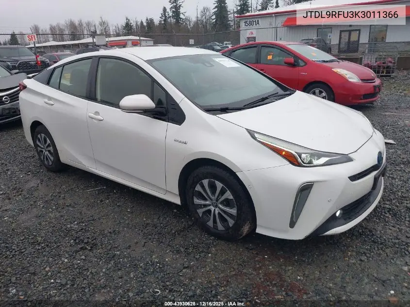 JTDL9RFU3K3011366 2019 Toyota Prius Xle