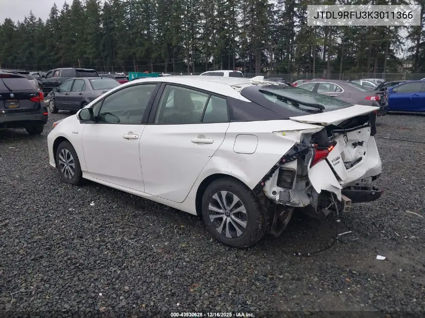JTDL9RFU3K3011366 2019 Toyota Prius Xle