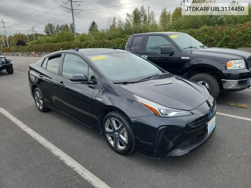 2020 Toyota Prius Xle VIN: JTDKARFU8L3114450 Lot: 40397221