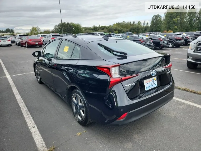 2020 Toyota Prius Xle VIN: JTDKARFU8L3114450 Lot: 40397221