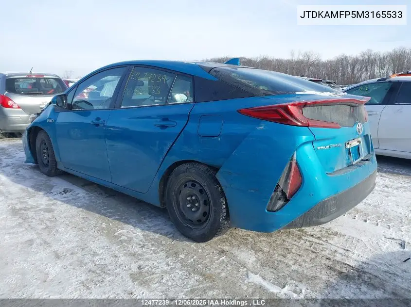 JTDKAMFP5M3165533 2021 Toyota Prius Prime Le/Xle/Limited