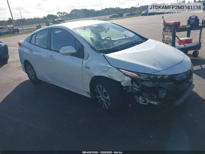 JTDKAMFP2M3181138 2021 Toyota Prius Prime Xle