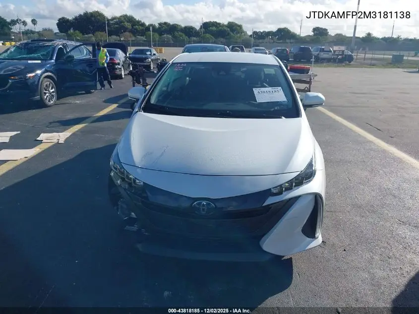 JTDKAMFP2M3181138 2021 Toyota Prius Prime Xle