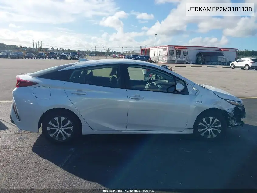 JTDKAMFP2M3181138 2021 Toyota Prius Prime Xle