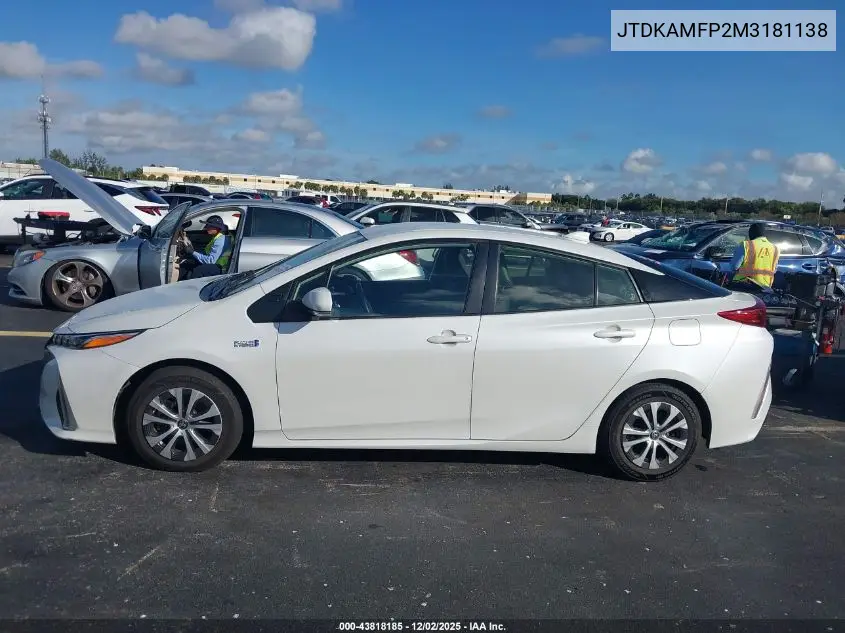 JTDKAMFP2M3181138 2021 Toyota Prius Prime Xle