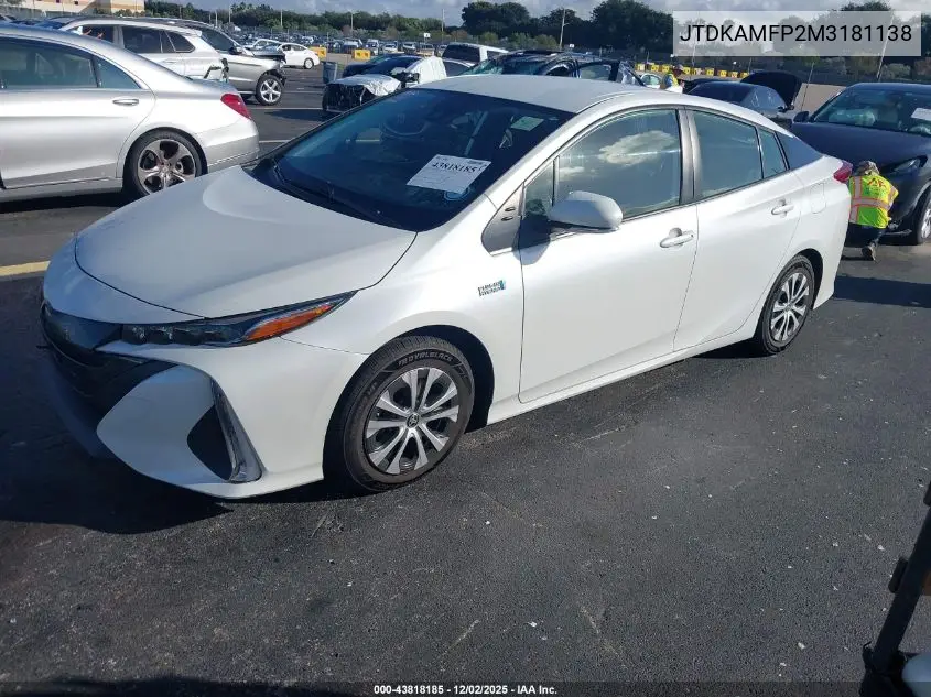 JTDKAMFP2M3181138 2021 Toyota Prius Prime Xle