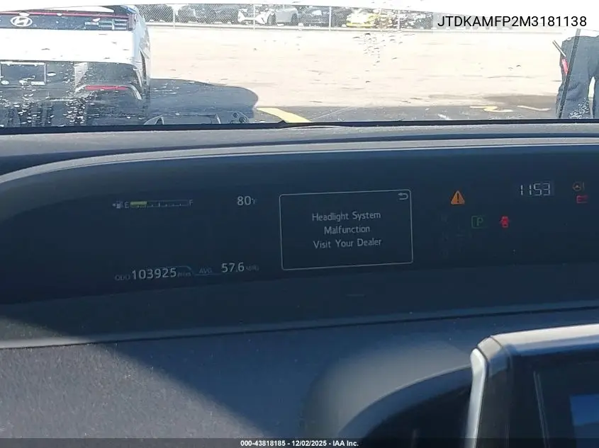 JTDKAMFP2M3181138 2021 Toyota Prius Prime Xle