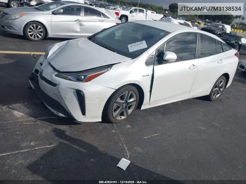 JTDKAMFU7M3138534 2021 Toyota Prius Xle