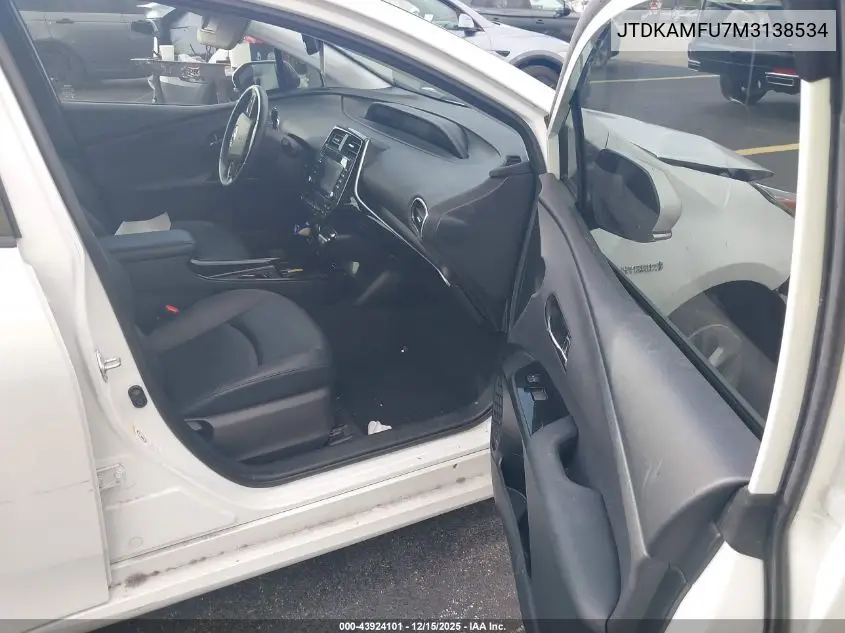 JTDKAMFU7M3138534 2021 Toyota Prius Xle