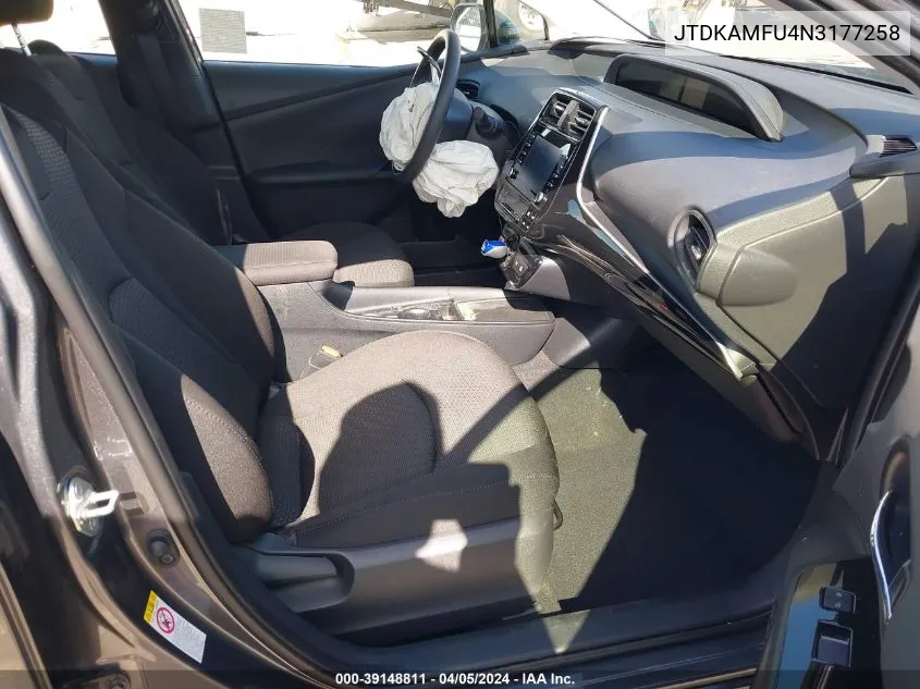 2022 Toyota Prius Le VIN: JTDKAMFU4N3177258 Lot: 39148811