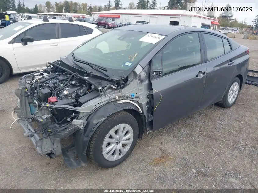 JTDKAMFU6N3176029 2022 Toyota Prius L