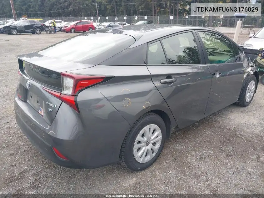 JTDKAMFU6N3176029 2022 Toyota Prius L
