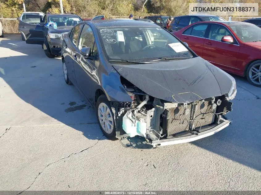 JTDKAMFU0N3188371 2022 Toyota Prius L