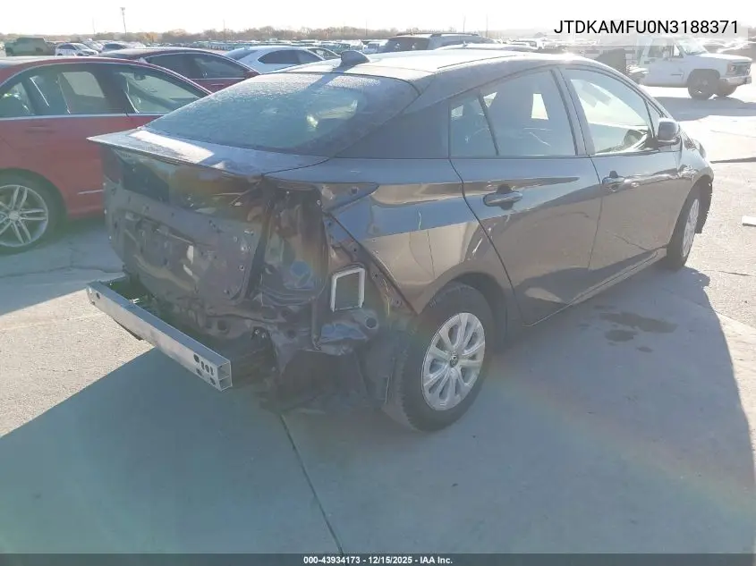 JTDKAMFU0N3188371 2022 Toyota Prius L