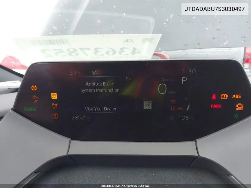 JTDADABU7S3030497 2025 Toyota Prius Le Awd-E
