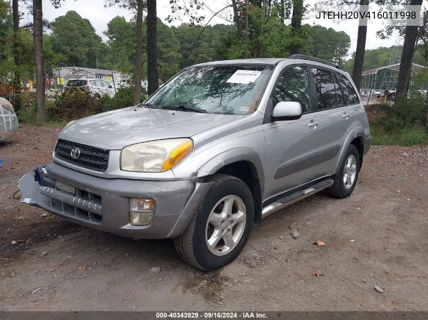 2001 Toyota Rav4 VIN: JTEHH20V416011998 Lot: 40343929