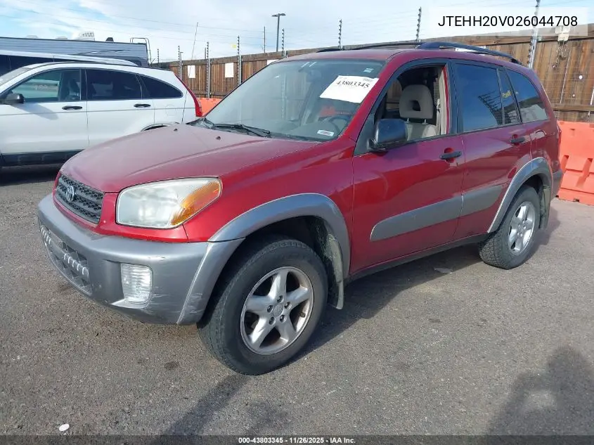 JTEHH20V026044708 2002 Toyota Rav4