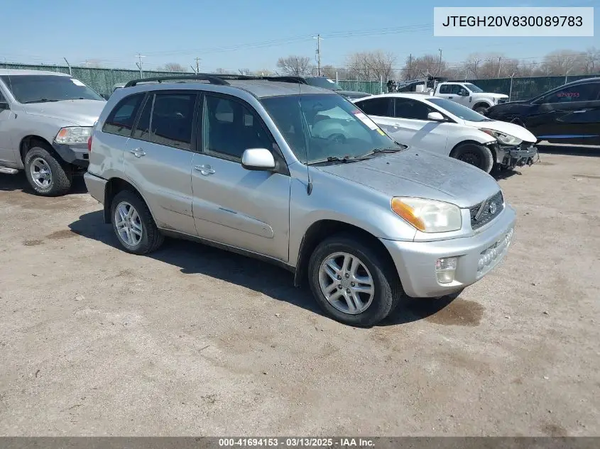 2003 Toyota Rav4 VIN: JTEGH20V830089783 Lot: 41694153