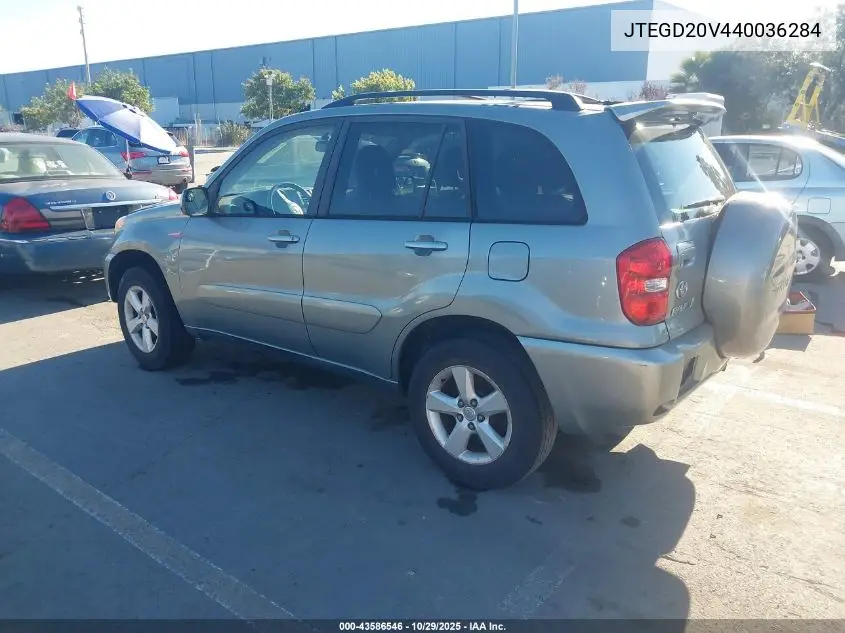 JTEGD20V440036284 2004 Toyota Rav4