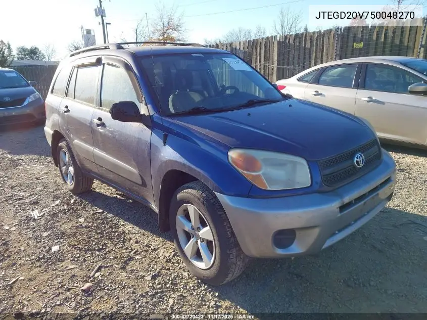 JTEGD20V750048270 2005 Toyota Rav4