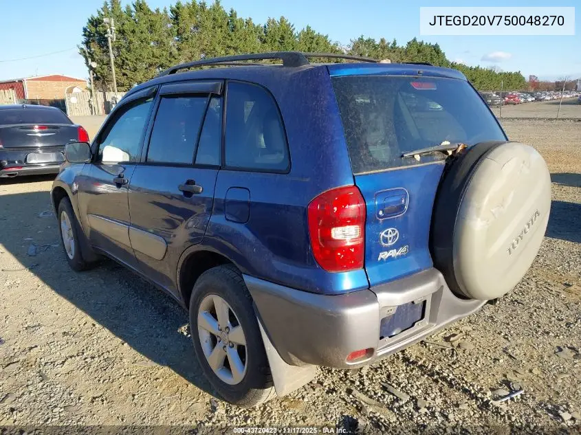 JTEGD20V750048270 2005 Toyota Rav4