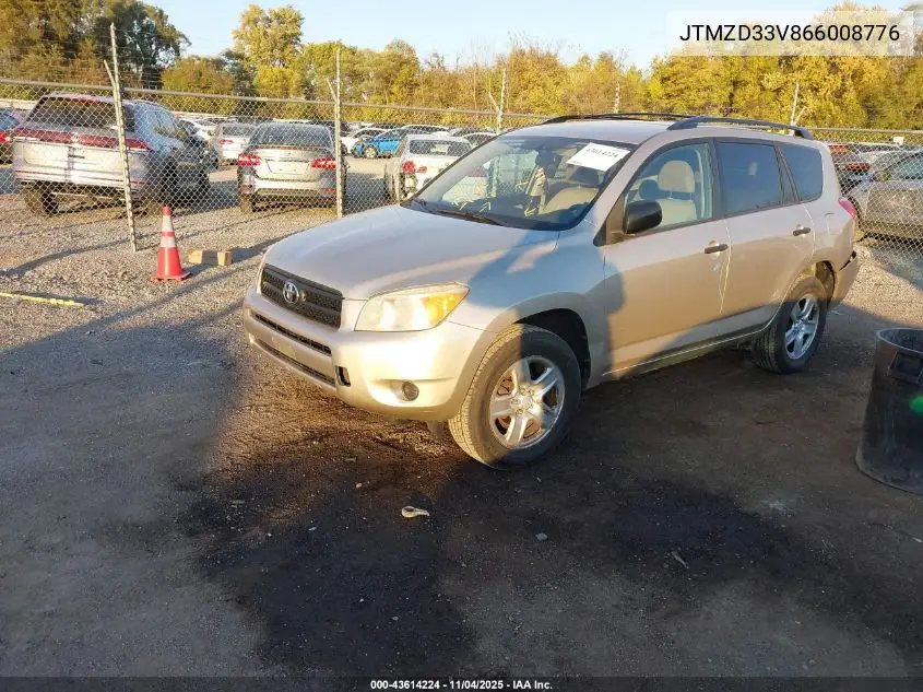 JTMZD33V866008776 2006 Toyota Rav4