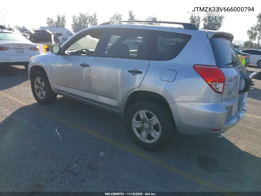 JTMZK33V666000794 2006 Toyota Rav4 Base V6