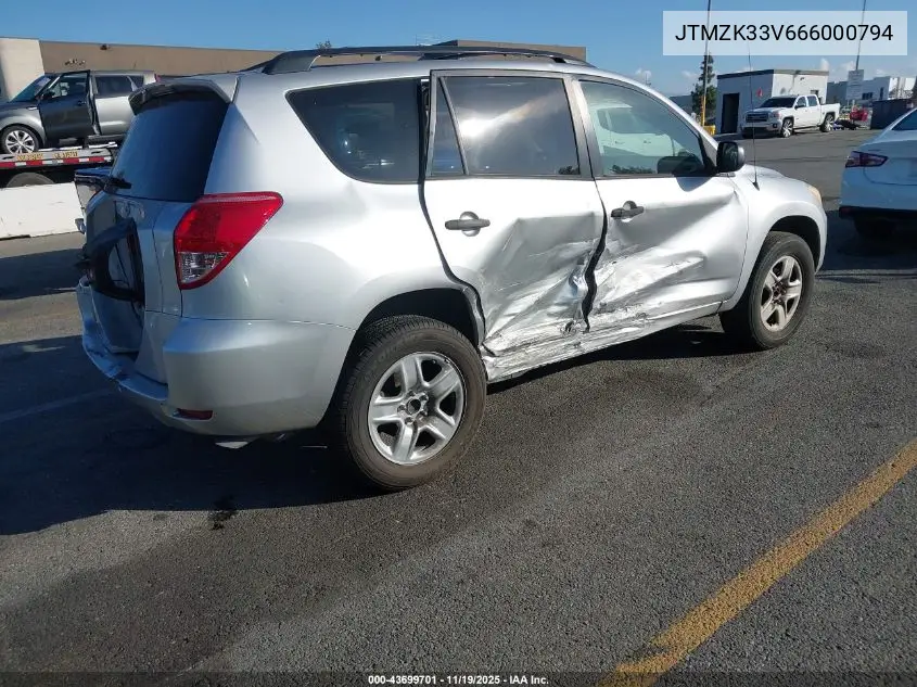 JTMZK33V666000794 2006 Toyota Rav4 Base V6