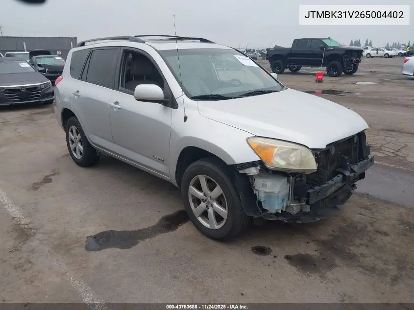 JTMBK31V265004402 2006 Toyota Rav4 Limited V6