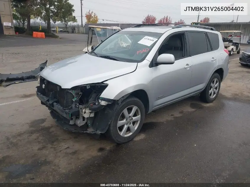JTMBK31V265004402 2006 Toyota Rav4 Limited V6