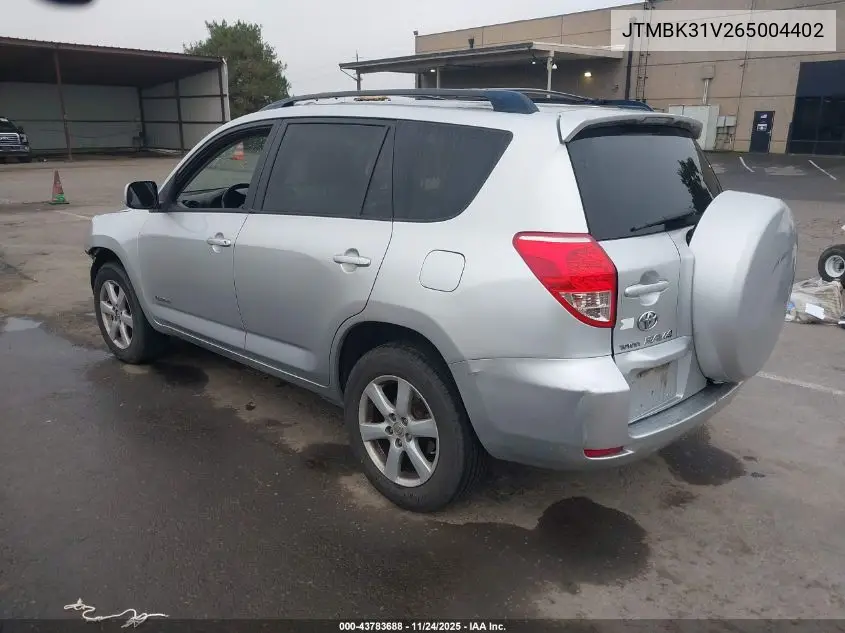 JTMBK31V265004402 2006 Toyota Rav4 Limited V6
