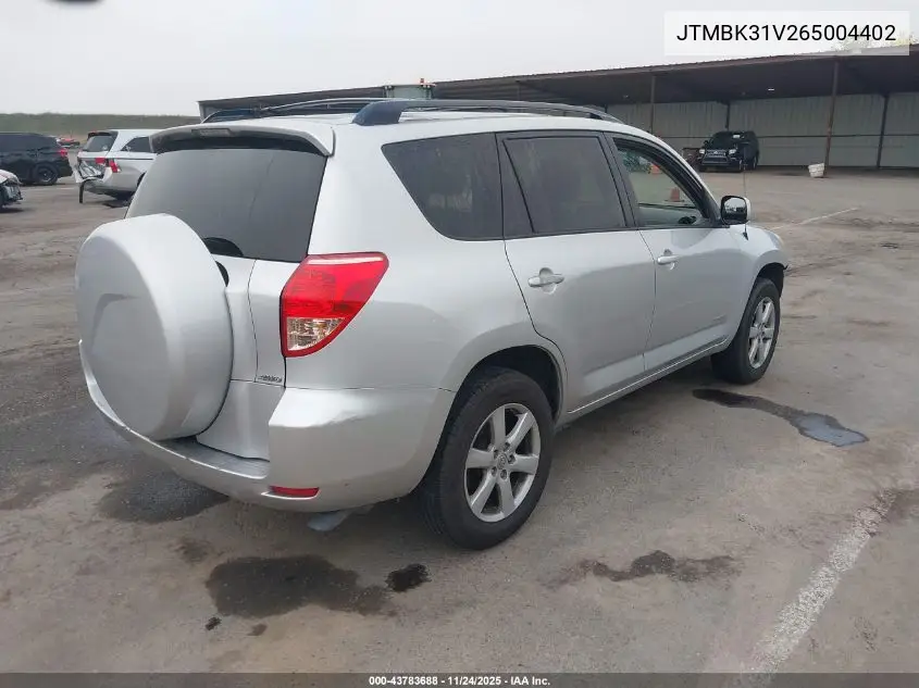JTMBK31V265004402 2006 Toyota Rav4 Limited V6