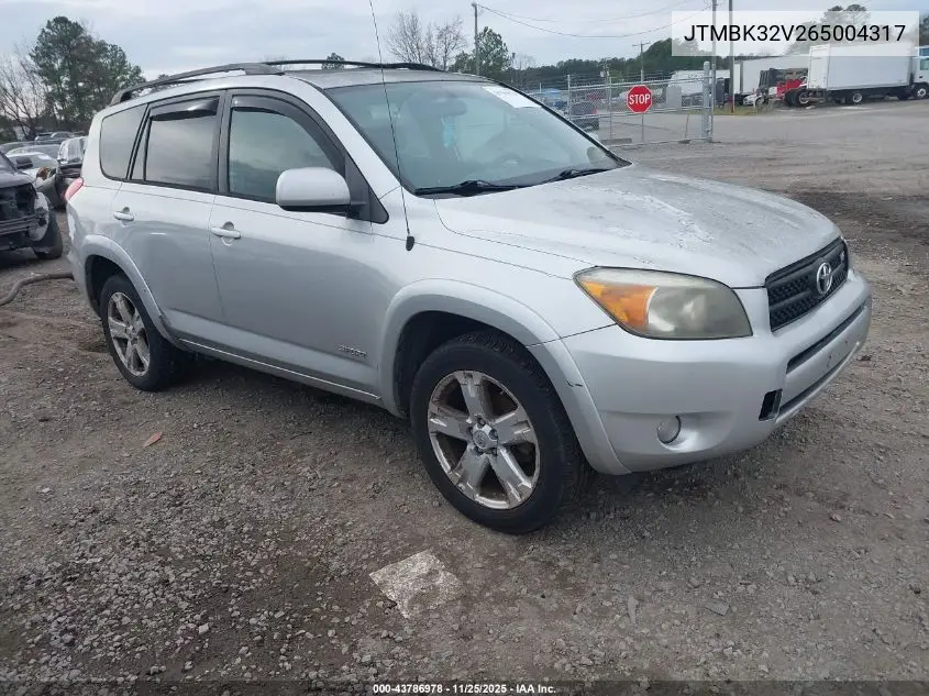 JTMBK32V265004317 2006 Toyota Rav4 Sport V6