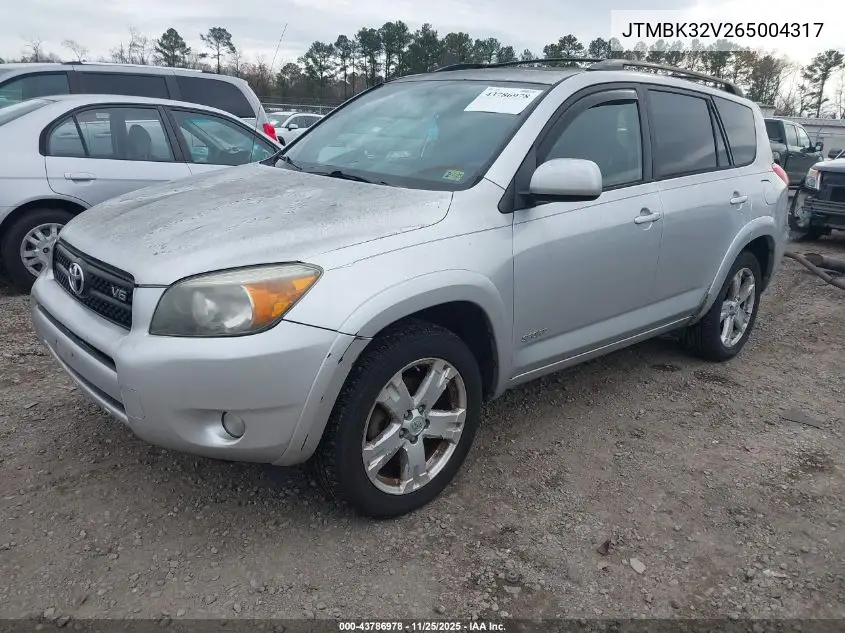 JTMBK32V265004317 2006 Toyota Rav4 Sport V6