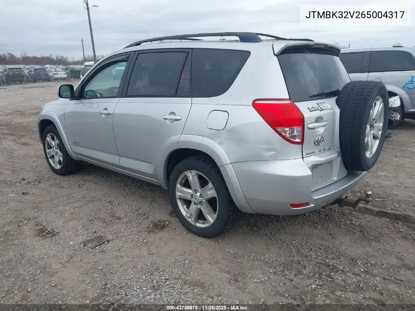 JTMBK32V265004317 2006 Toyota Rav4 Sport V6