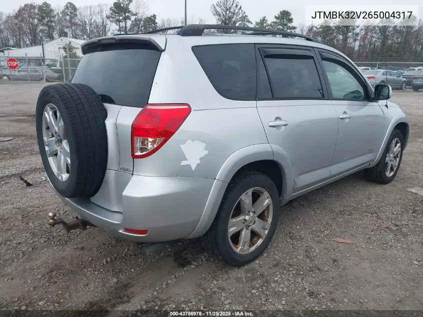 JTMBK32V265004317 2006 Toyota Rav4 Sport V6
