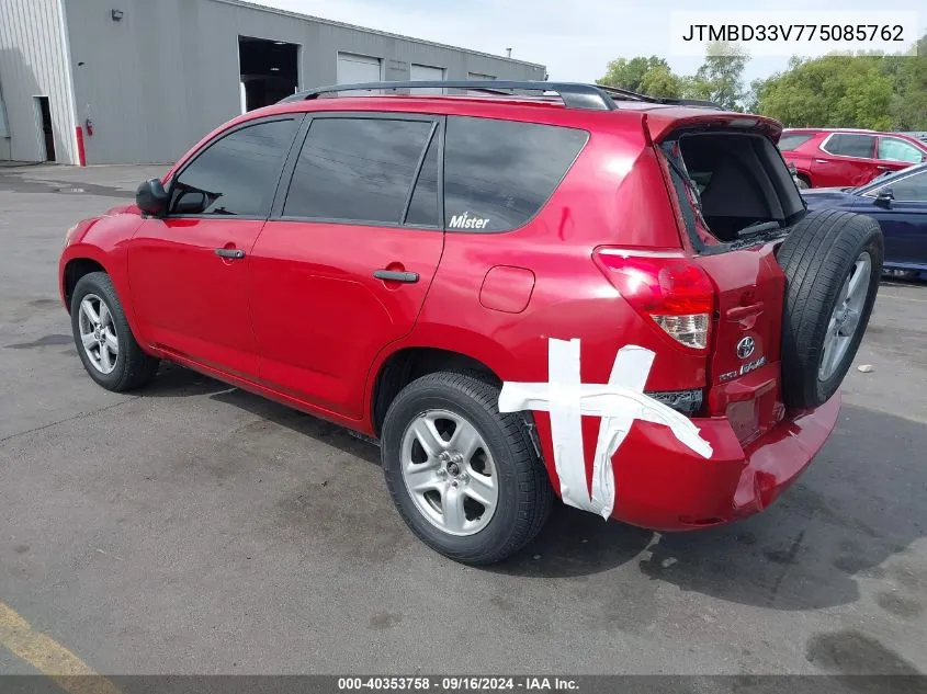 2007 Toyota Rav4 VIN: JTMBD33V775085762 Lot: 40353758