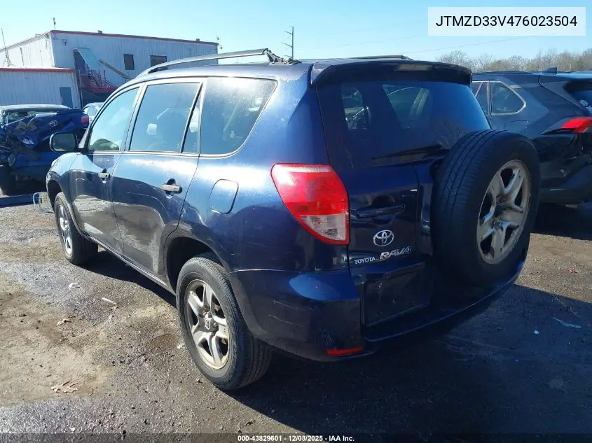 JTMZD33V476023504 2007 Toyota Rav4