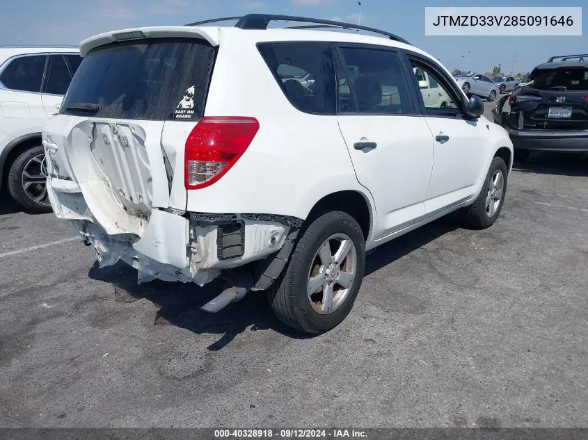 2008 Toyota Rav4 VIN: JTMZD33V285091646 Lot: 40328918