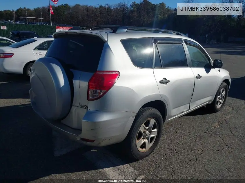 JTMBK33V586038702 2008 Toyota Rav4 Base V6