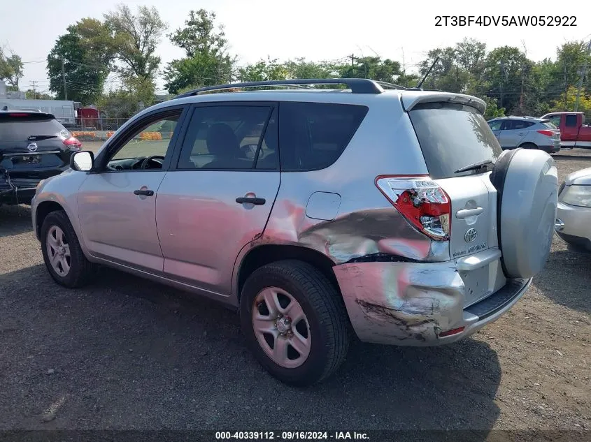 2010 Toyota Rav4 VIN: 2T3BF4DV5AW052922 Lot: 40339112