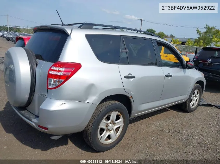 2010 Toyota Rav4 VIN: 2T3BF4DV5AW052922 Lot: 40339112