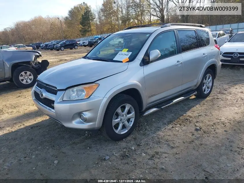 2T3YK4DV0BW009399 2011 Toyota Rav4 Limited V6