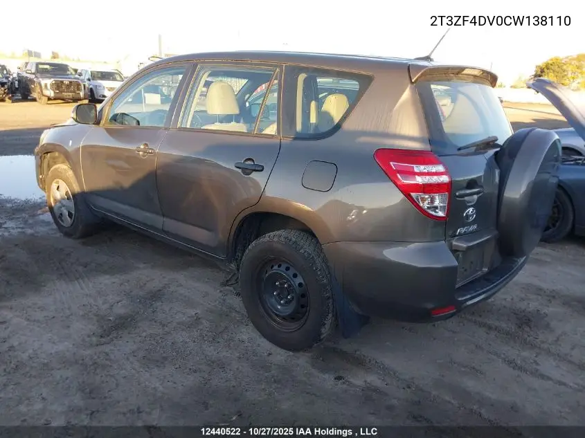 2T3ZF4DV0CW138110 2012 Toyota Rav4