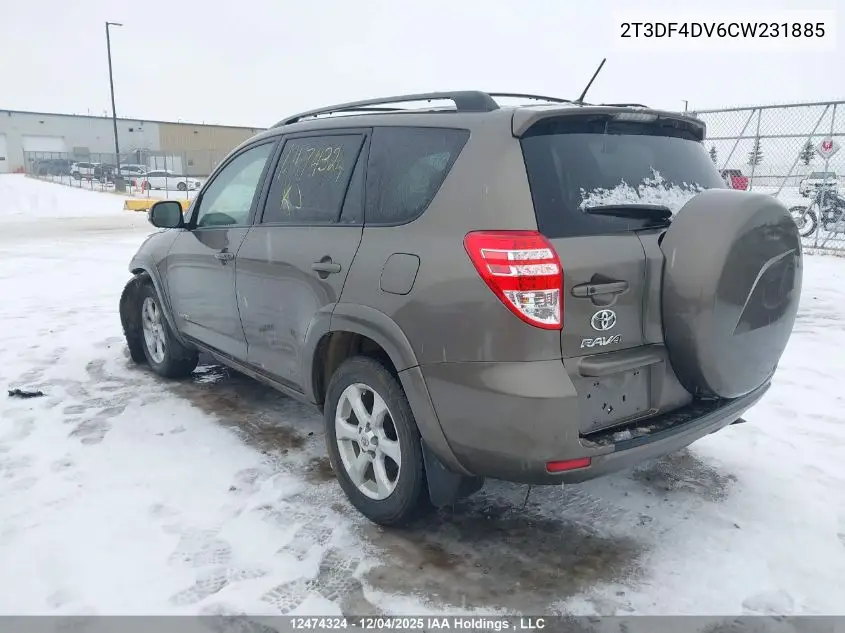2T3DF4DV6CW231885 2012 Toyota Rav4 Limited