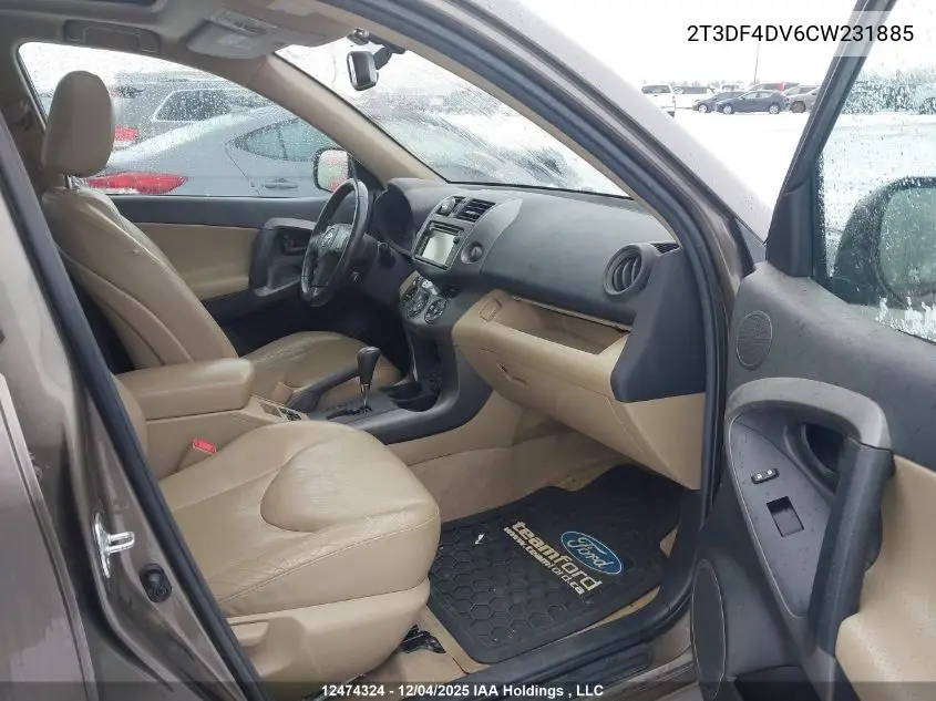 2T3DF4DV6CW231885 2012 Toyota Rav4 Limited