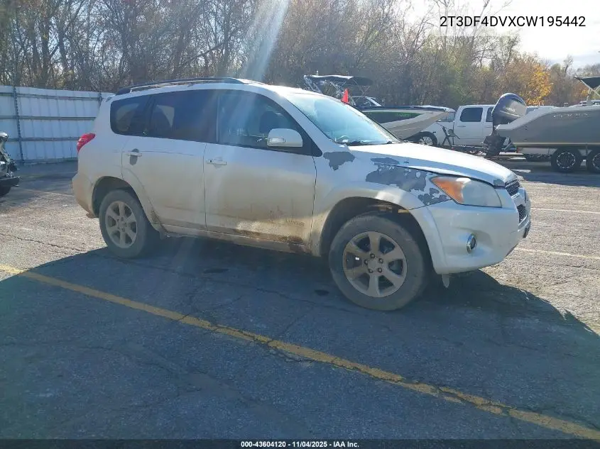 2T3DF4DVXCW195442 2012 Toyota Rav4 Limited