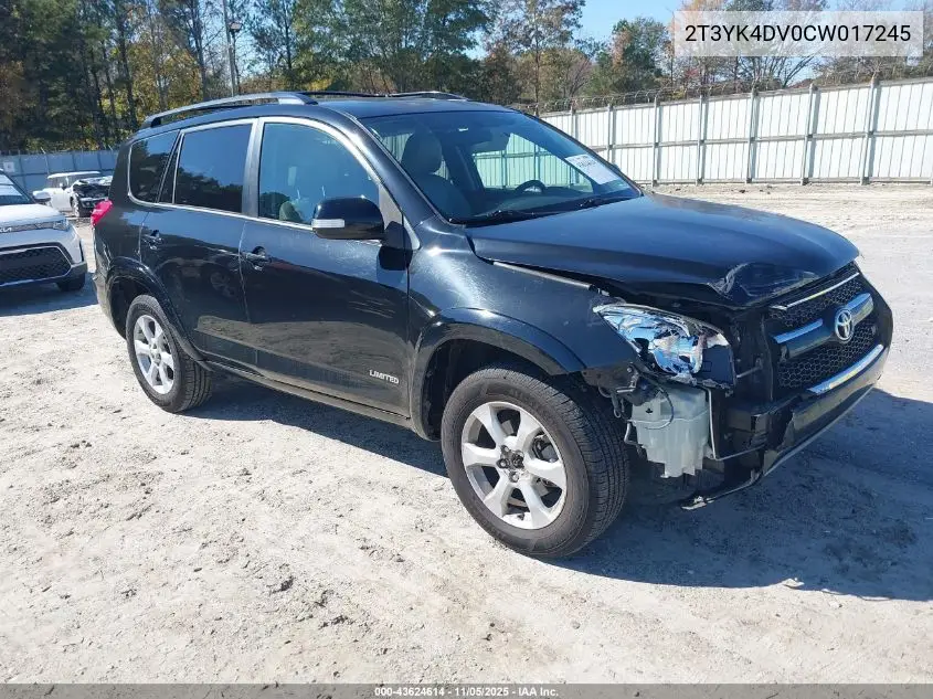 2T3YK4DV0CW017245 2012 Toyota Rav4 Limited V6