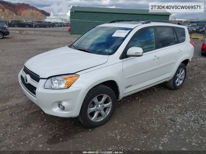 2T3DK4DV0CW069571 2012 Toyota Rav4 Limited V6